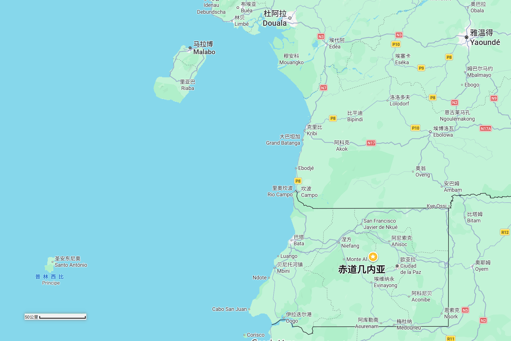 比奥科岛与大陆的位置关系及海运航线